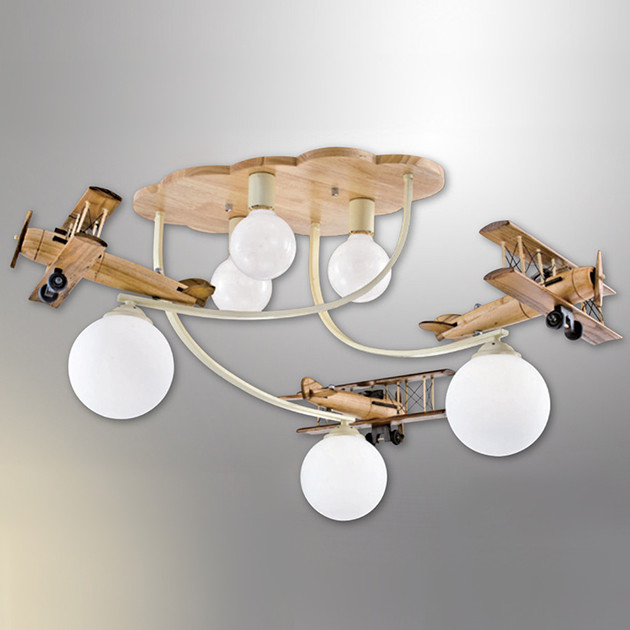 木飛機吸頂燈