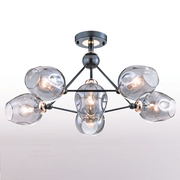 黑曜石吸頂燈-6燈